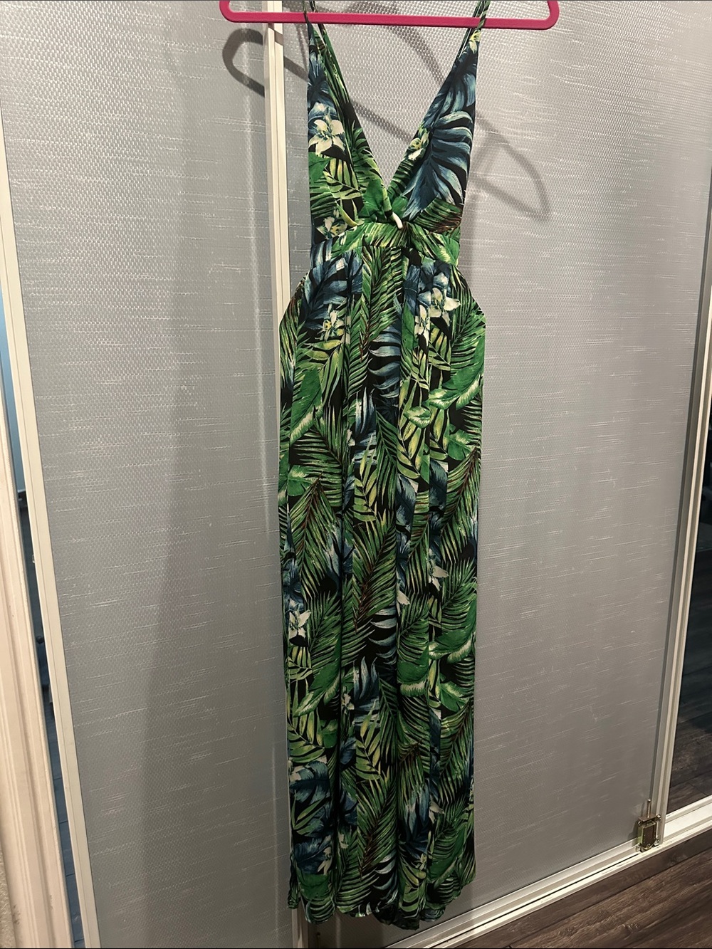 HYFVE Green Tropical Leaf Maxi Dress